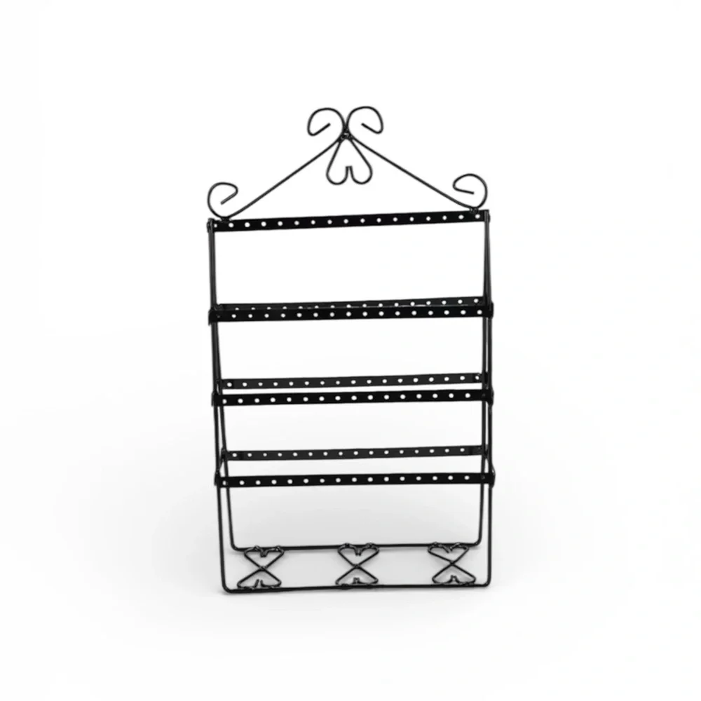 4 Layer, Double-side Earring Holder Stand. Holds Necklaces&56 Pairs Of Earrings